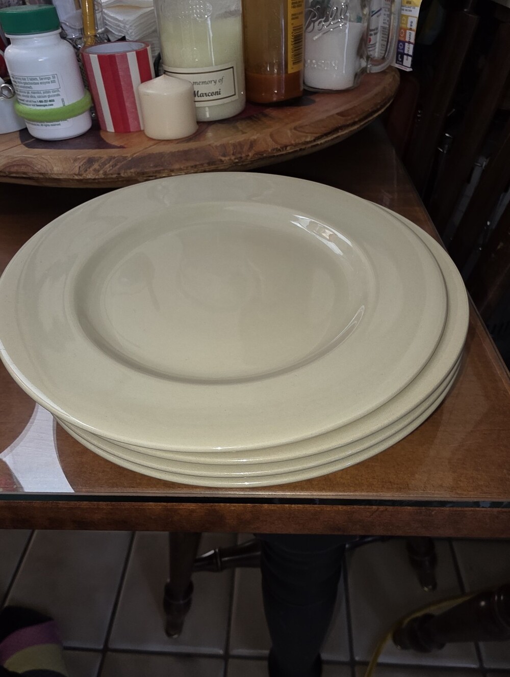 Wedgwood Cream Dinner Plates - Set of 4